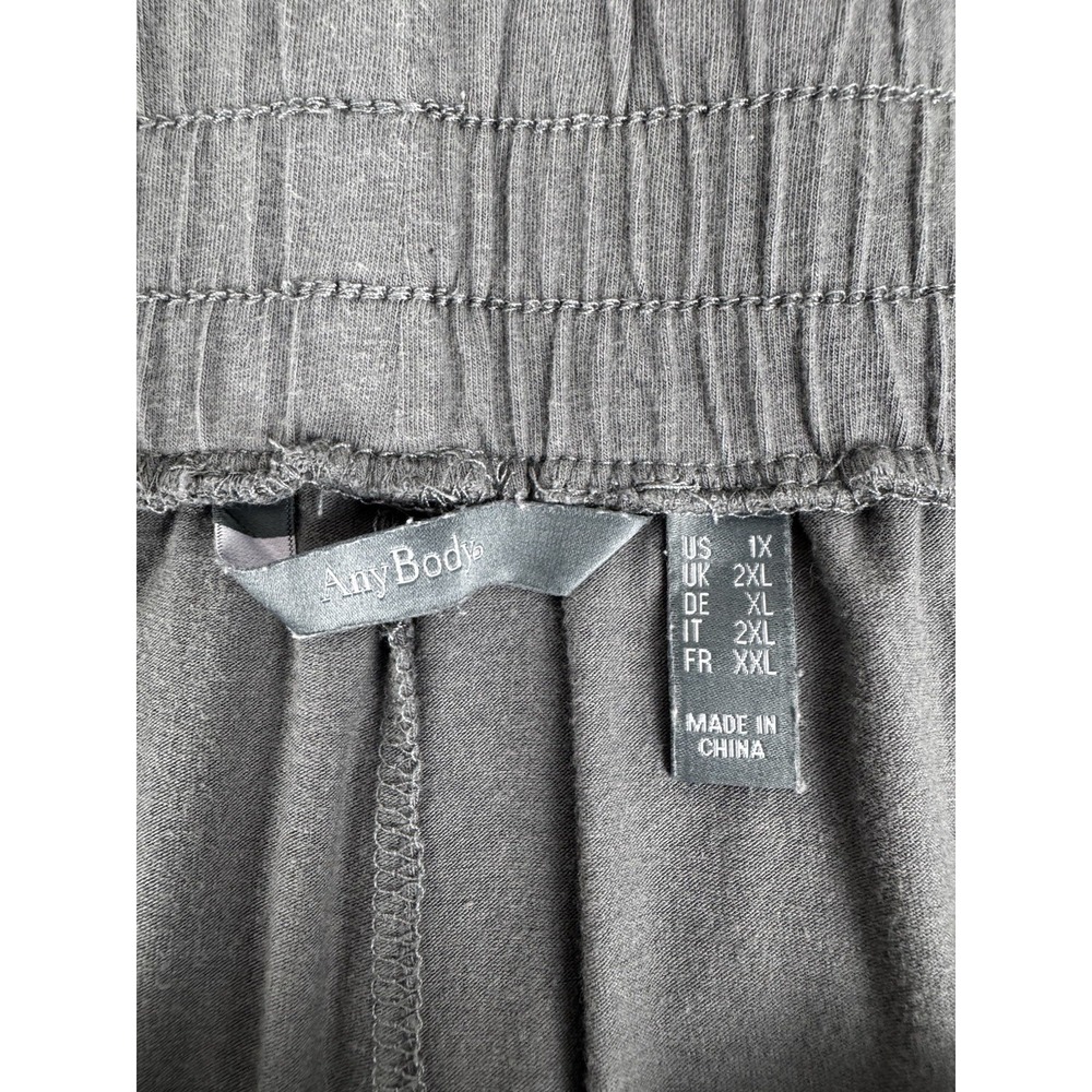AnyBody Pebble Grey Cozy Knit Cropped Jogger Pant Pockets Pull On Size 1x - Picture 9 of 11